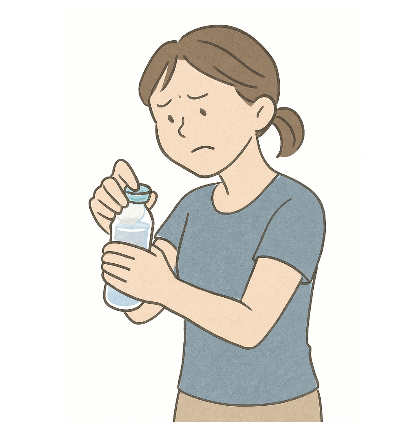 ペットボトルが開けられない女性